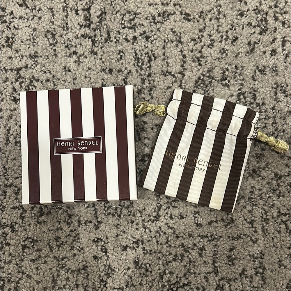 Henri Bendel Brown and White Striped Set